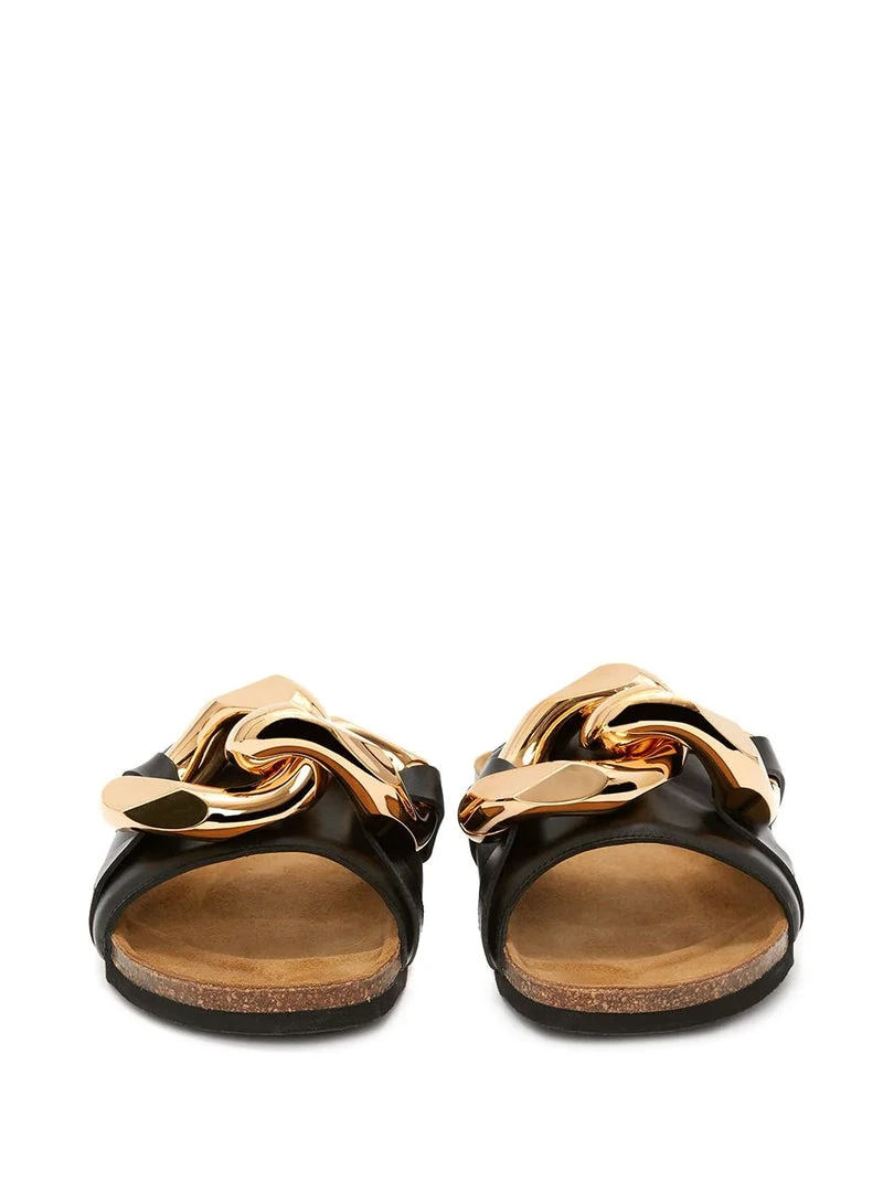 JW Anderson Black 'Leather Chain Slides' Shoes 5 JW Anderson Black 'Leather Chain Slides' Shoes