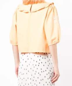 Rixo London 'Lianna' Embroidered Denim Blouse