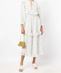 Stella Nova Clothing Light Blue 'Barbara' Tiered Midi Dress