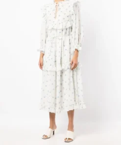 Stella Nova Clothing Light Blue 'Barbara' Tiered Midi Dress