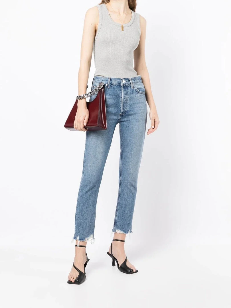 Agolde New In Light Blue 'Riley Crop High Rise Jeans’ 4 Agolde New In Light Blue 'Riley Crop High Rise Jeans’