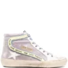 Golden Goose Shoes ‘Lilac Glitter Shearling Slide Sneakers’