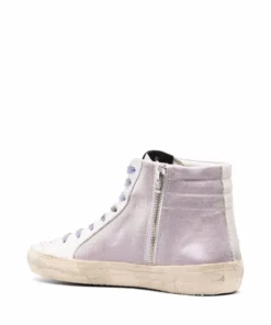 Golden Goose Shoes ‘Lilac Glitter Shearling Slide Sneakers’