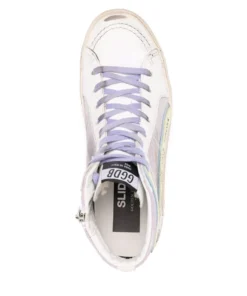 Golden Goose Shoes ‘Lilac Glitter Shearling Slide Sneakers’