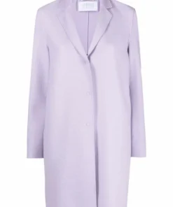 Harris Wharf London 'Lilac Single Breasted Midi Coat'