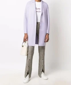 Harris Wharf London 'Lilac Single Breasted Midi Coat'