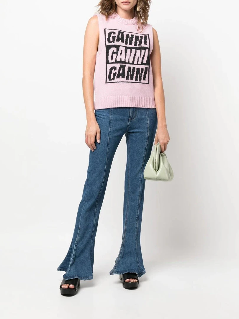 Ganni New In 'Logo Sleeveless Knit Sweater' 4 Ganni New In 'Logo Sleeveless Knit Sweater'