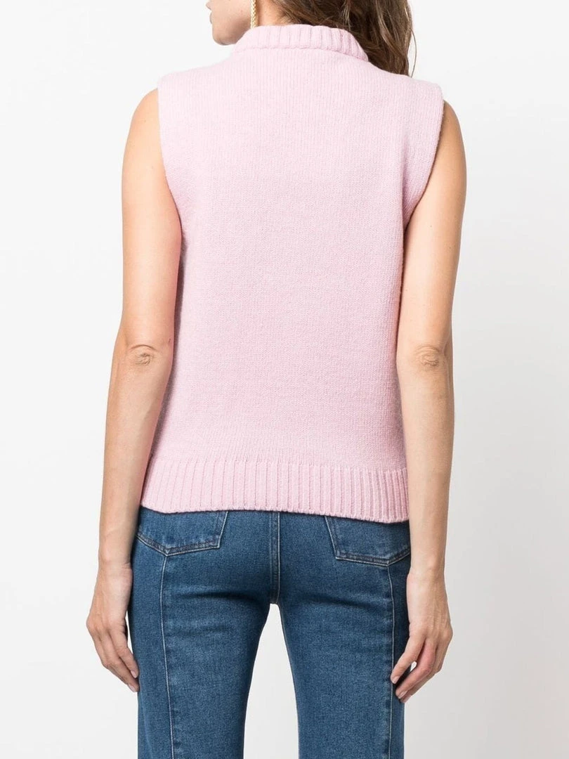 Ganni New In 'Logo Sleeveless Knit Sweater' 6 Ganni New In 'Logo Sleeveless Knit Sweater'