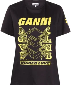 Ganni 'Love Club Logo Print T-shirt'