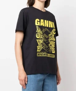 Ganni 'Love Club Logo Print T-shirt'