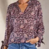 M.A.B.E Clothing ‘Orli’ Sheer Long Sleeve Floral Blouse