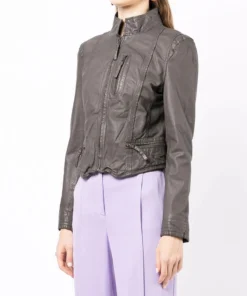 MDK Brown 'Rucy' Zipped Leather Jacket Clothing 9 MDK Brown 'Rucy' Zipped Leather Jacket Clothing