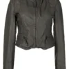 MDK Brown 'Rucy' Zipped Leather Jacket Clothing