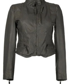 MDK Brown 'Rucy' Zipped Leather Jacket Clothing