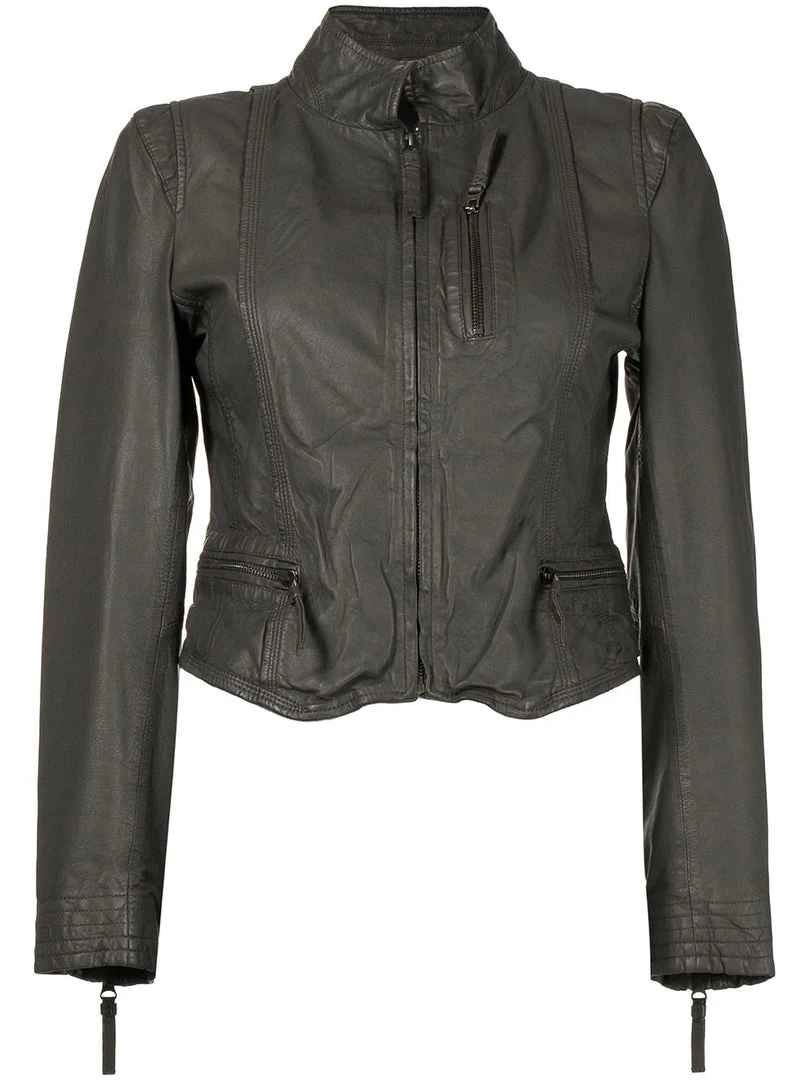 MDK Brown 'Rucy' Zipped Leather Jacket Clothing 3 MDK Brown 'Rucy' Zipped Leather Jacket Clothing