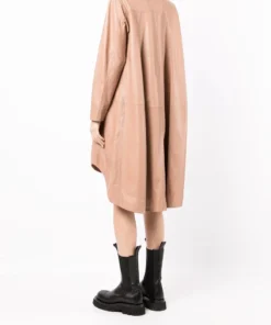 MDK Nude Oversized 'Nanna' Leather Shirt Dress Clothing