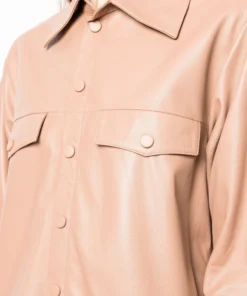 MDK Nude Oversized 'Nanna' Leather Shirt Dress Clothing