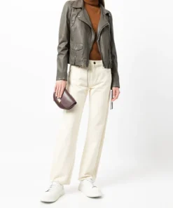 MDK 'Dusty Green Seattle Thin Leather Jacket' Clothing