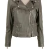 MDK 'Dusty Green Seattle Thin Leather Jacket' Clothing