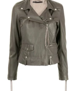MDK 'Dusty Green Seattle Thin Leather Jacket' Clothing