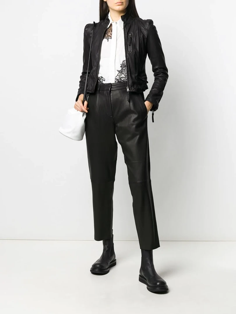 MDK Clothing Black 'Rucy' Zipped Leather Jacket 4 MDK Clothing Black 'Rucy' Zipped Leather Jacket