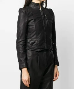 MDK Clothing Black 'Rucy' Zipped Leather Jacket 9 MDK Clothing Black 'Rucy' Zipped Leather Jacket