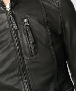 MDK Clothing Black 'Rucy' Zipped Leather Jacket 11 MDK Clothing Black 'Rucy' Zipped Leather Jacket