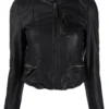MDK Clothing Black 'Rucy' Zipped Leather Jacket 1 MDK Clothing Black 'Rucy' Zipped Leather Jacket
