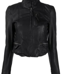 MDK Clothing Black 'Rucy' Zipped Leather Jacket
