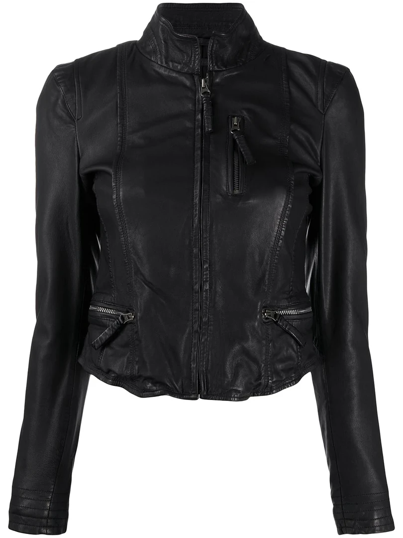 MDK Clothing Black 'Rucy' Zipped Leather Jacket 3 MDK Clothing Black 'Rucy' Zipped Leather Jacket