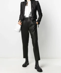 MDK Black 'Iris' Leather Trousers Clothing