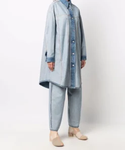 MM6 By Maison Margiela Clothing ‘Oversized Reversible Long Denim Jacket’