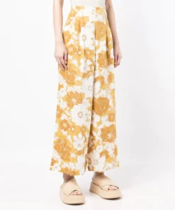 Faithfull The Brand 'Malta' Wide Leg Floral Trousers Clothing