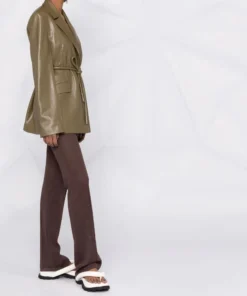 NANUSHKA 'Mariko' Tie Up Leather Blazer Clothing