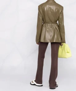 NANUSHKA 'Mariko' Tie Up Leather Blazer Clothing