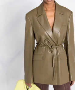 NANUSHKA 'Mariko' Tie Up Leather Blazer Clothing