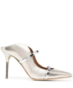 Malone Souliers 'Maureen 85-28' Mirror Silver Mules