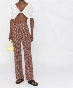 ROTATE Clothing White 'Milandran' Crochet Crop Top