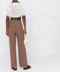 ROTATE Clothing White 'Milandran' Crochet Crop Top