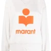 Isabel Marant Etoile ‘Moby’ Orange Felt Logo Sweatshirt