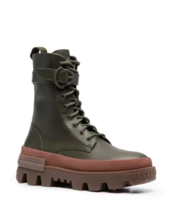Moncler Khaki And Brown 'Carinne' Ankle Boots
