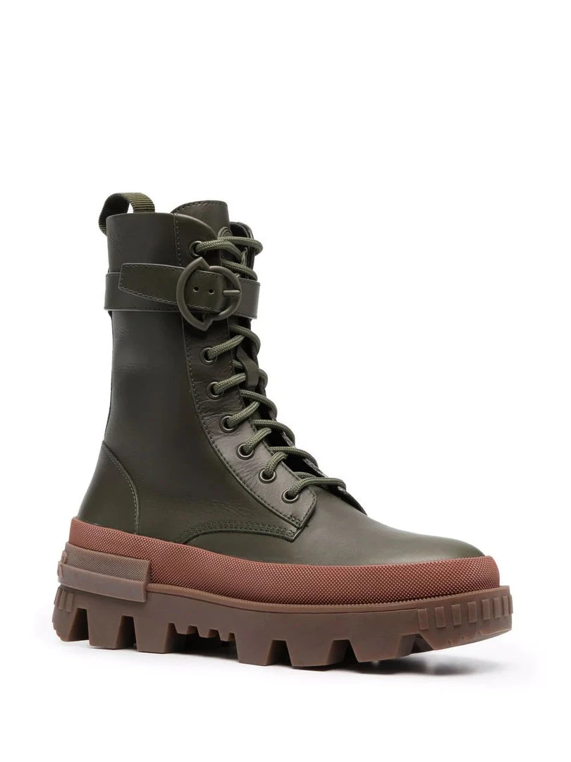 Moncler Khaki And Brown 'Carinne' Ankle Boots 4 Moncler Khaki And Brown 'Carinne' Ankle Boots
