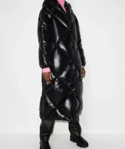Moncler Black 'Cotonniere' Long Coat