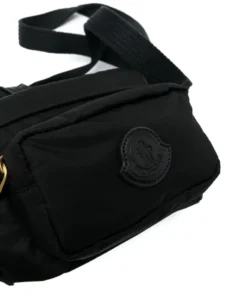 Moncler 'Felicie' Black Logo Patch Belt Bag