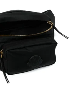 Moncler 'Felicie' Black Logo Patch Belt Bag