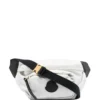 Moncler White 'Felicie' Black Logo Patch Belt Bag