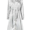 Moncler 'Akubens' Metallic Silver Hooded Coat