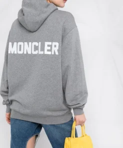 Moncler Grey 'Logo-Print Hoodie'