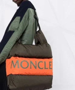 Moncler Military Green And Orange 'Legere' Large Tote Bag