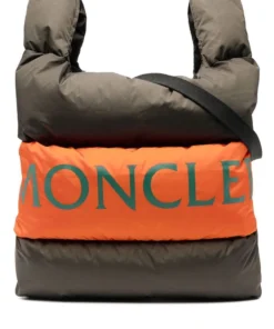 Moncler Military Green And Orange 'Legere' Large Tote Bag
